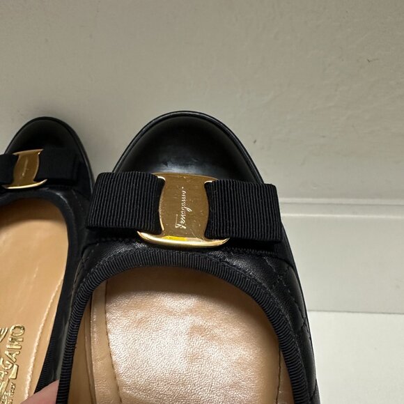 Salvatore Ferragamo Rufina Quilted Ballet Flats Black - Picture 12 of 16